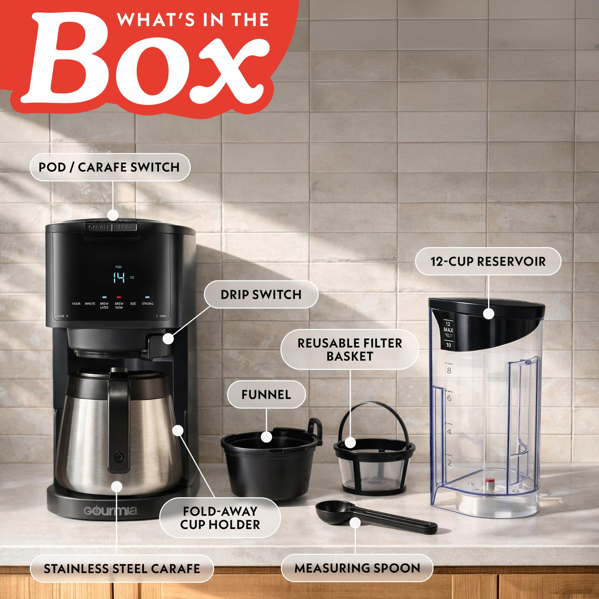 Black 12-Cup Single Serve Coffee Maker L24903