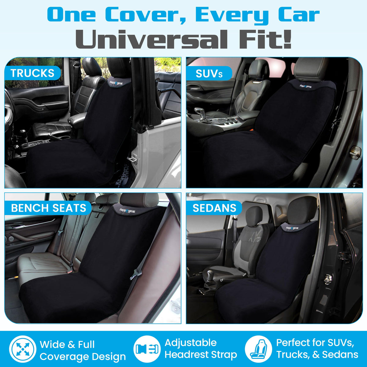Waterproof Car Seat Cover & Protector, Black S904956