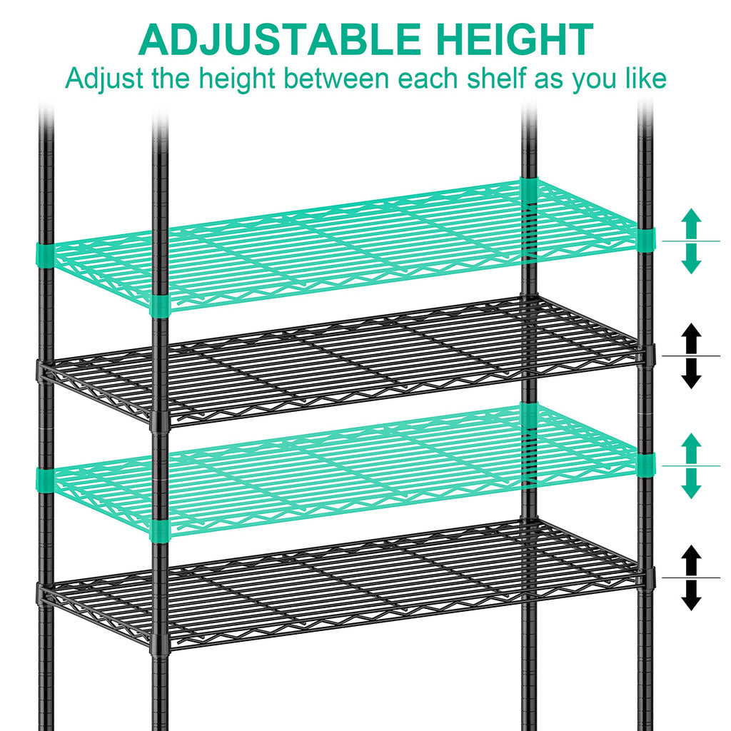 5-Tier Rolling Metal Wire Shelving Unit N6235