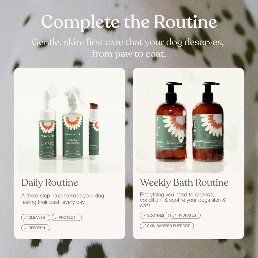 No-Rinse Dog Paw Cleaner + Paw Lotion with Brush + Waterless Dog Shampoo Spray F705964