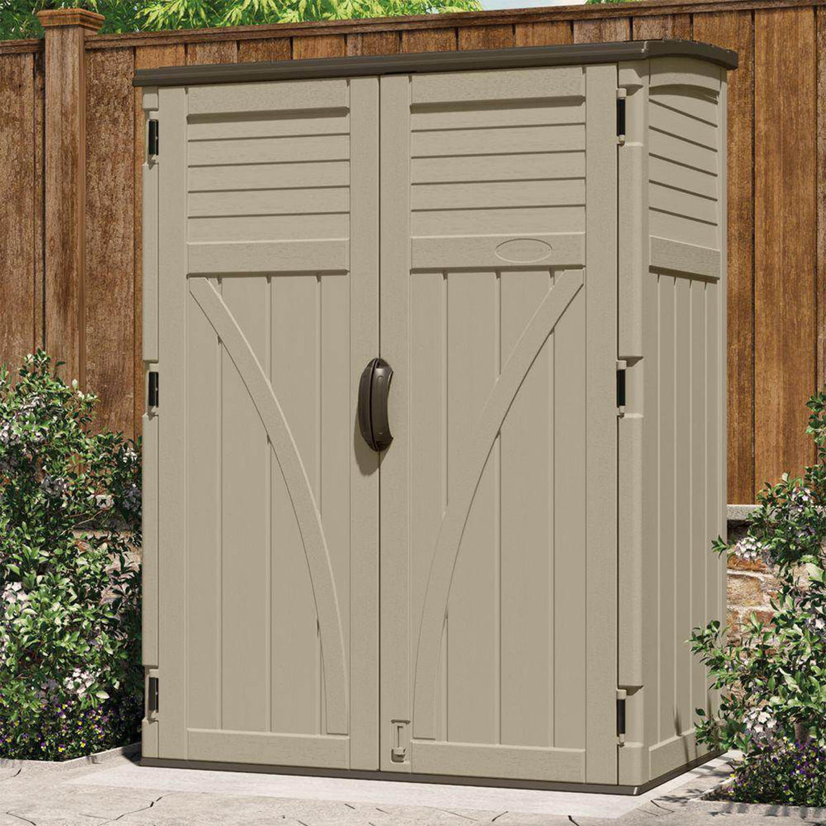 Water Resistant Resin Vertical Outdoor Storage Shed 54 cu. ft. R815