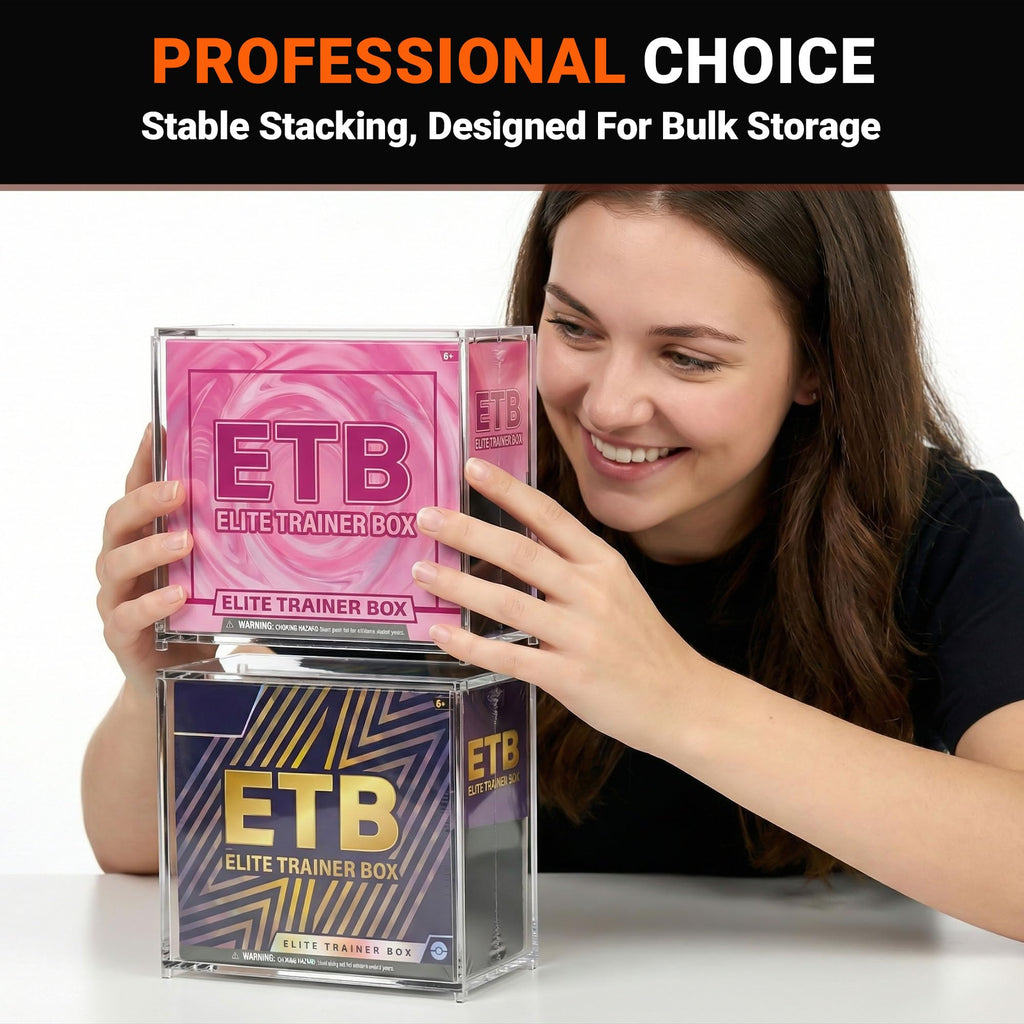 2 Pack Acrylic Case Stackable Magnetic Protector for ETB Storage B944