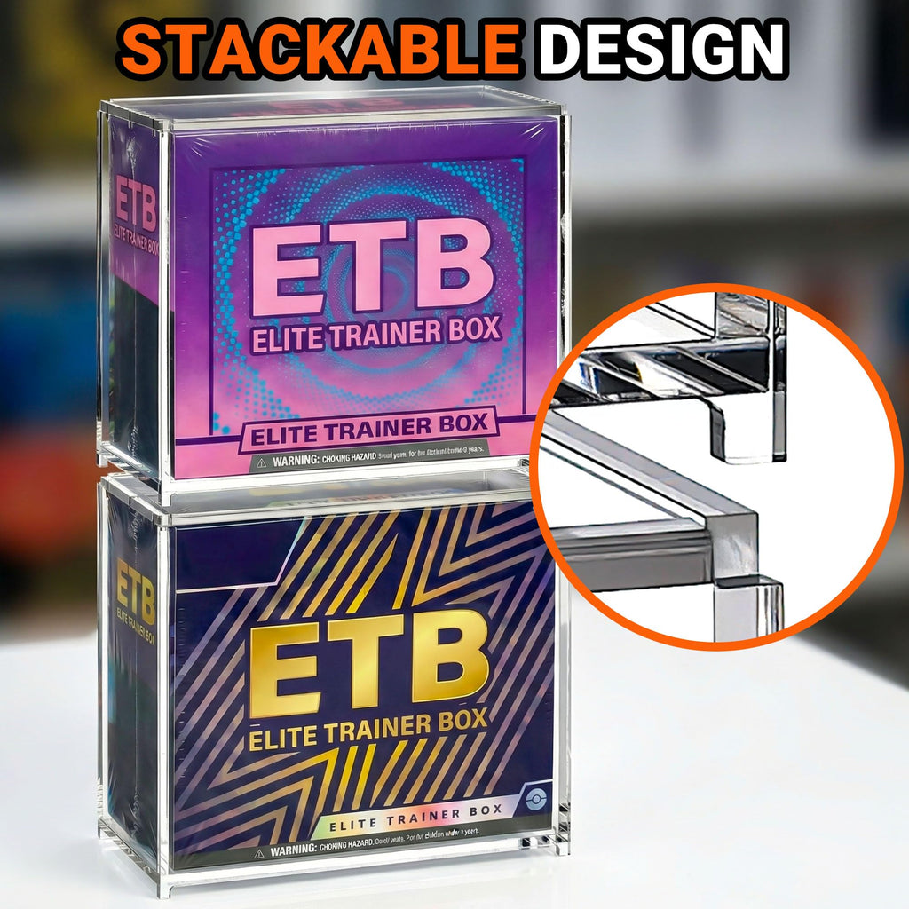 2 Pack Acrylic Case Stackable Magnetic Protector for ETB Storage B944