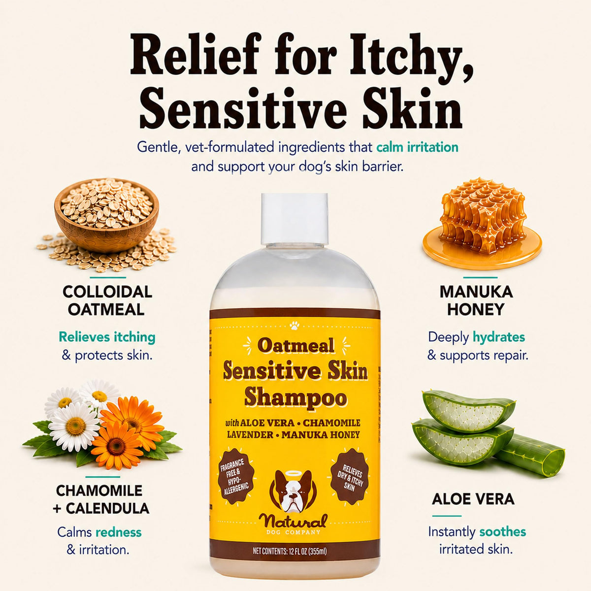 Sensitive Skin Dog Shampoo 12 oz U5685