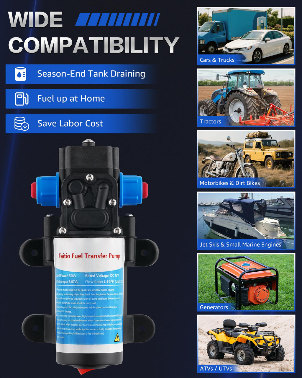 12V Gasoline Transfer Pump Set B2875