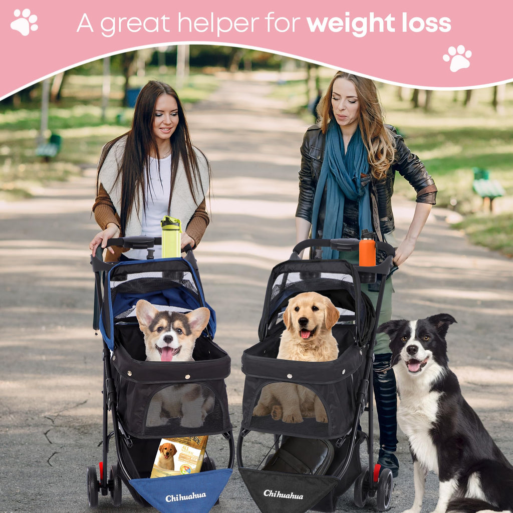 Pink 3 Wheels Pet Stroller K8160