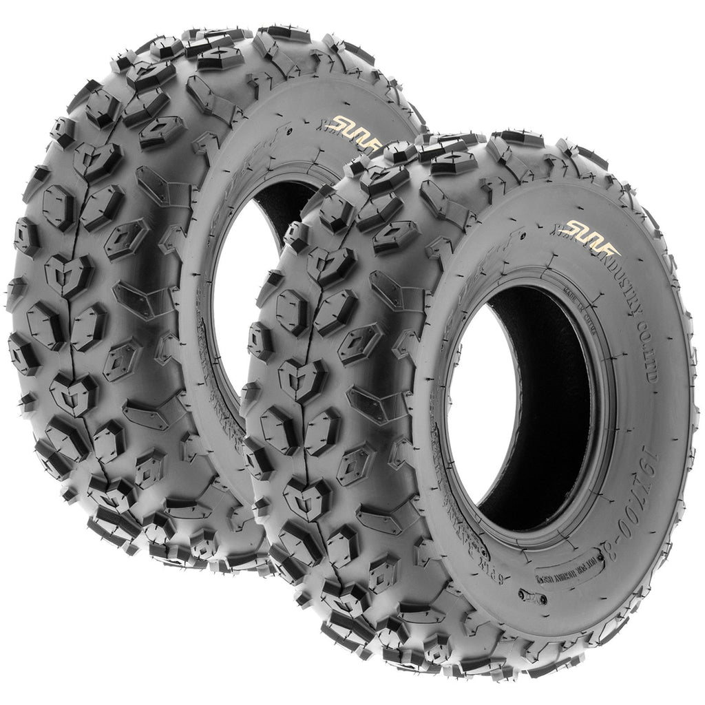19x7-8 Knobby ATV & Go Kart Tires, Tubeless Pair of 2 E658