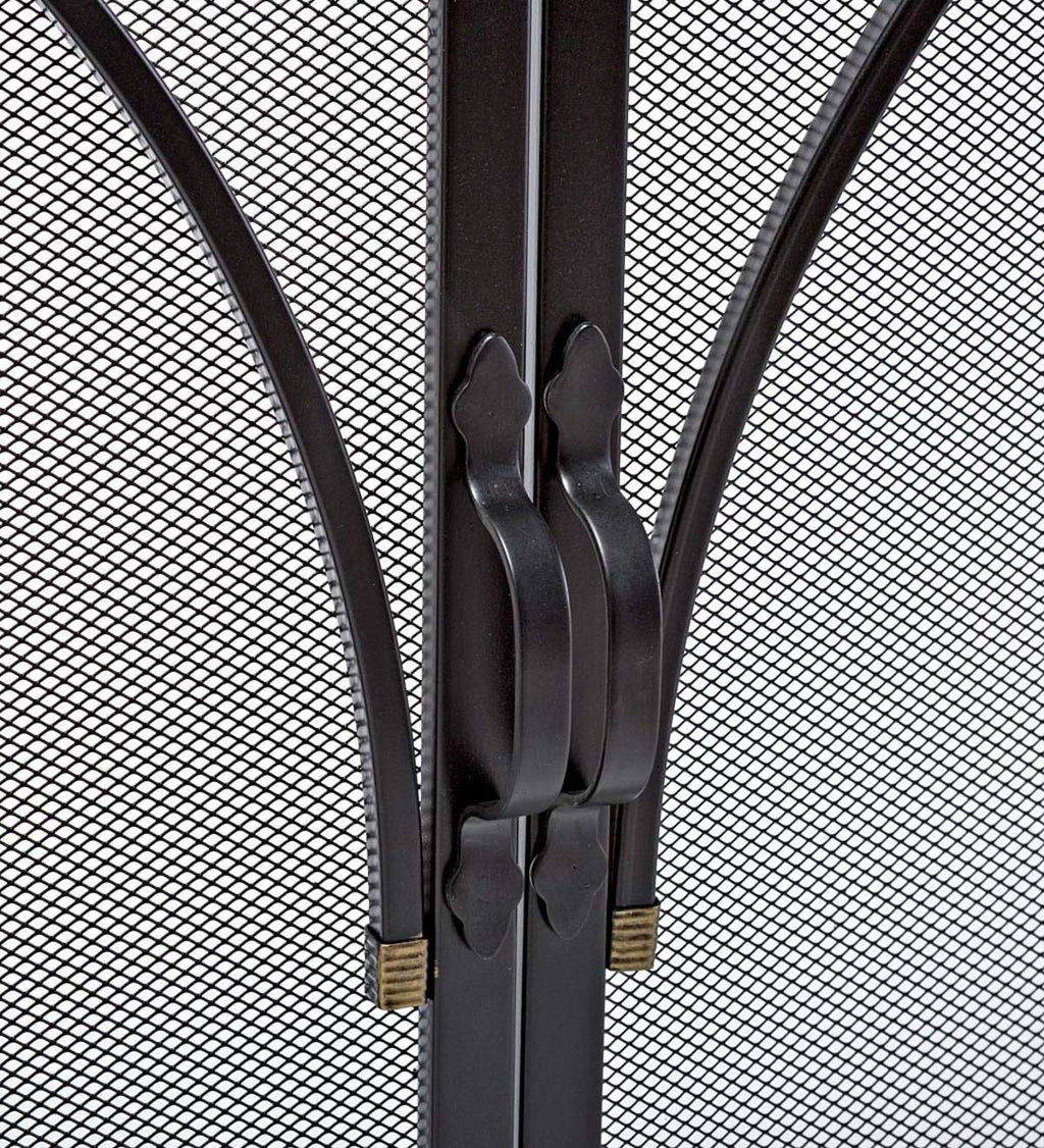 Black Metal Fireplace Screen I511