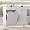 White 20 Gallon Double Tilt Out Laundry Hamper Cabinet with 2 Drawers T92510