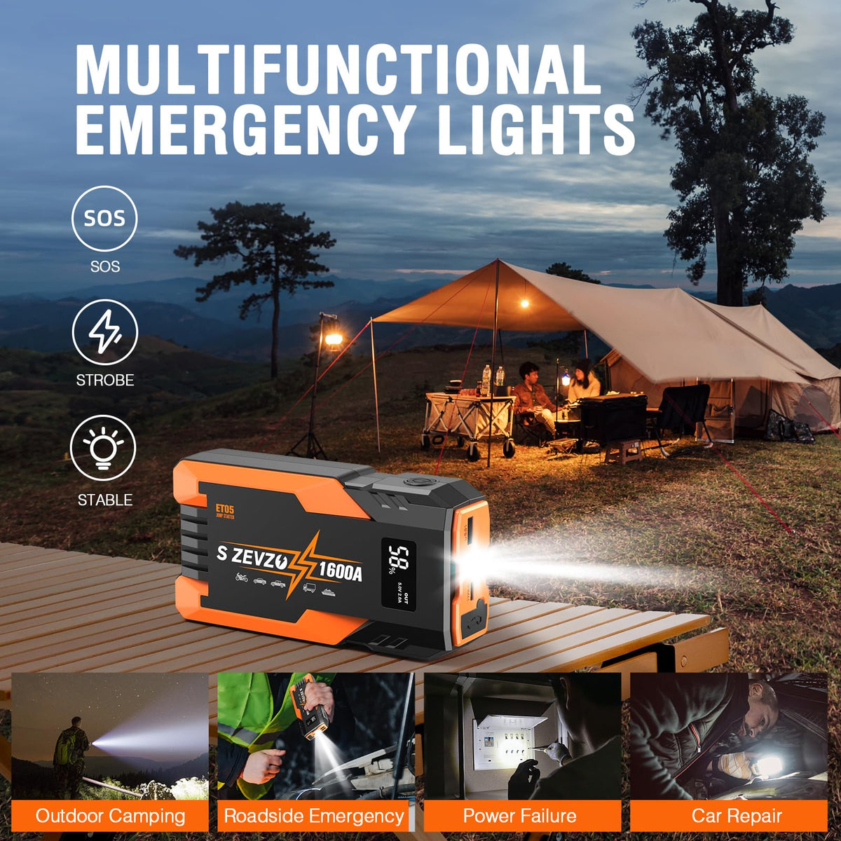 1600A Peak Portable Jump Starter K3973