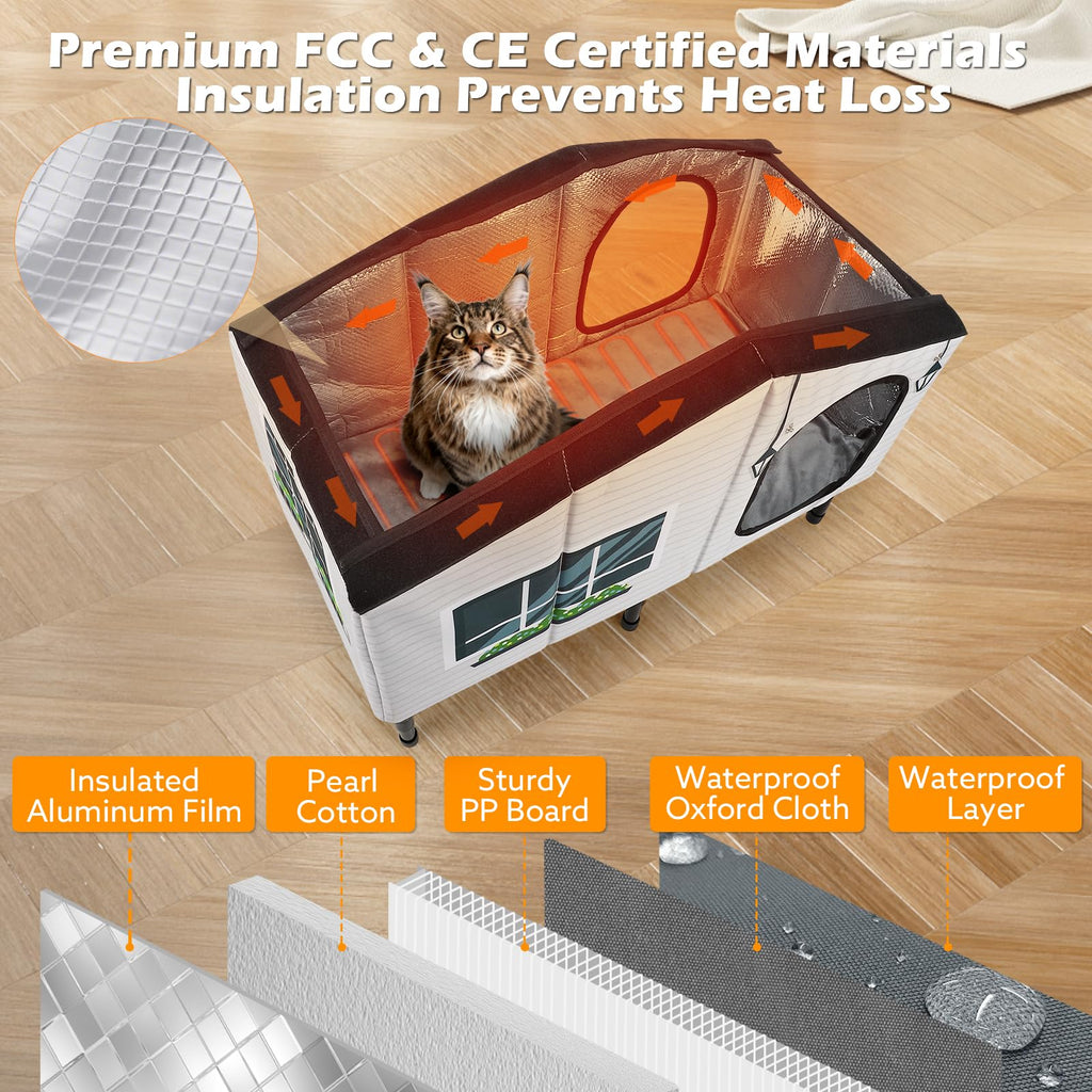 Weatherproof Heated Insulated Cat House I284613