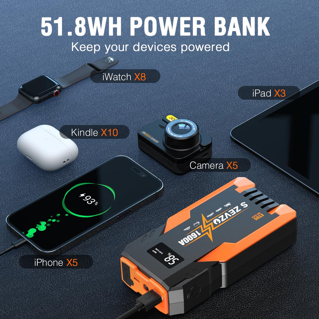 1600A Peak Portable Jump Starter K3973