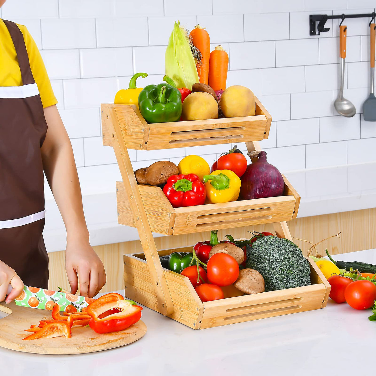 3-Tier Bamboo Fruit Basket L87304
