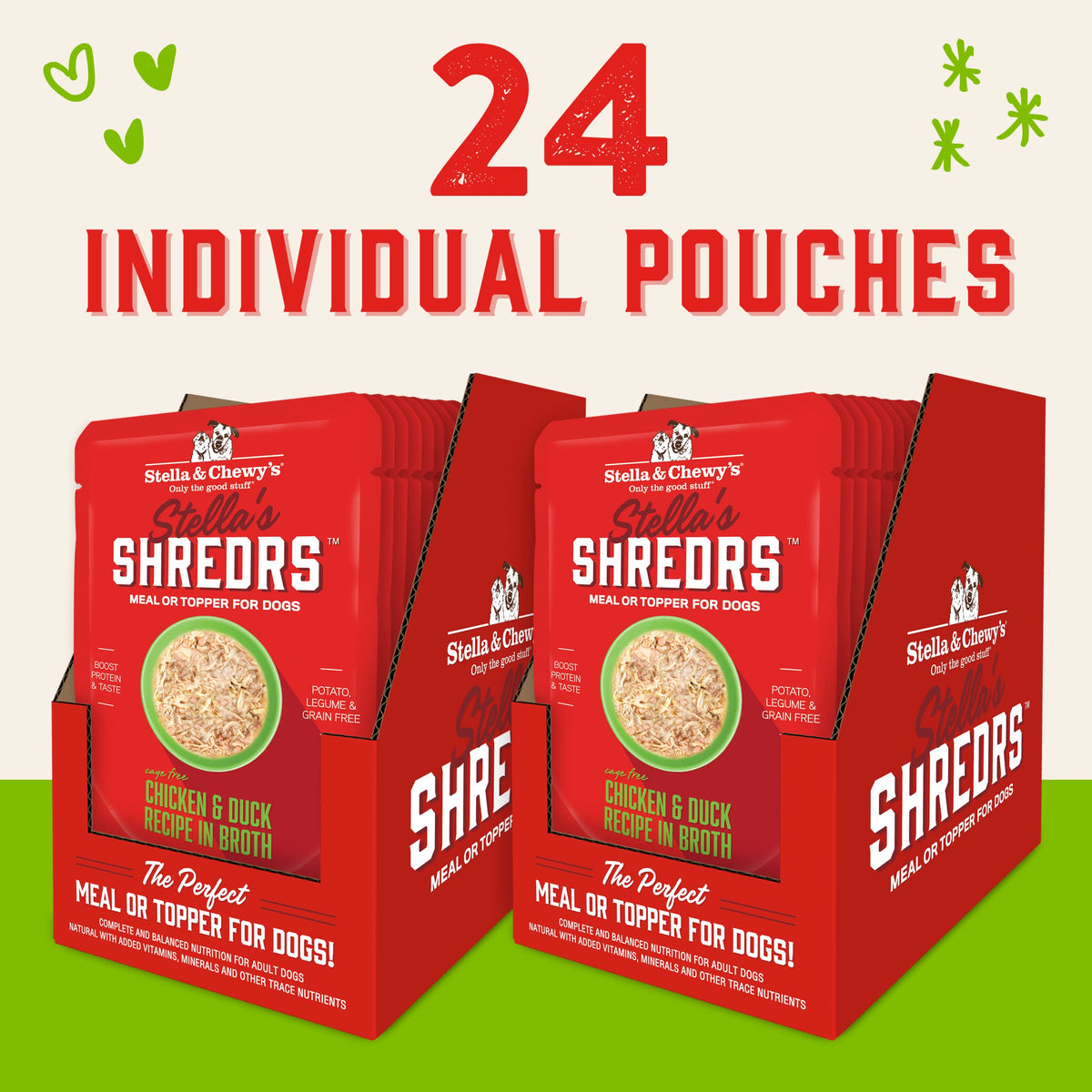 Chicken & Duck Dog Food Pouches 24 Pack 2.8 oz S5124