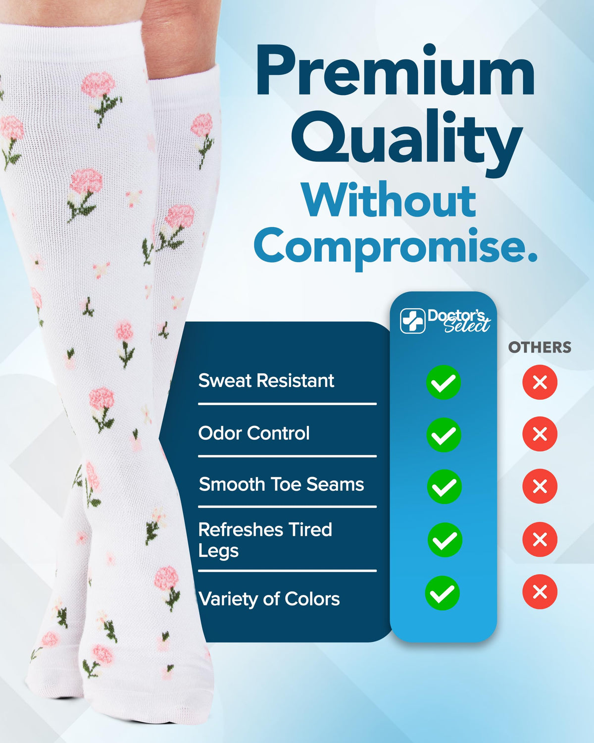 Bamboo Viscose 8-15 mmHg Knee High Compression Socks 3 Pairs W651