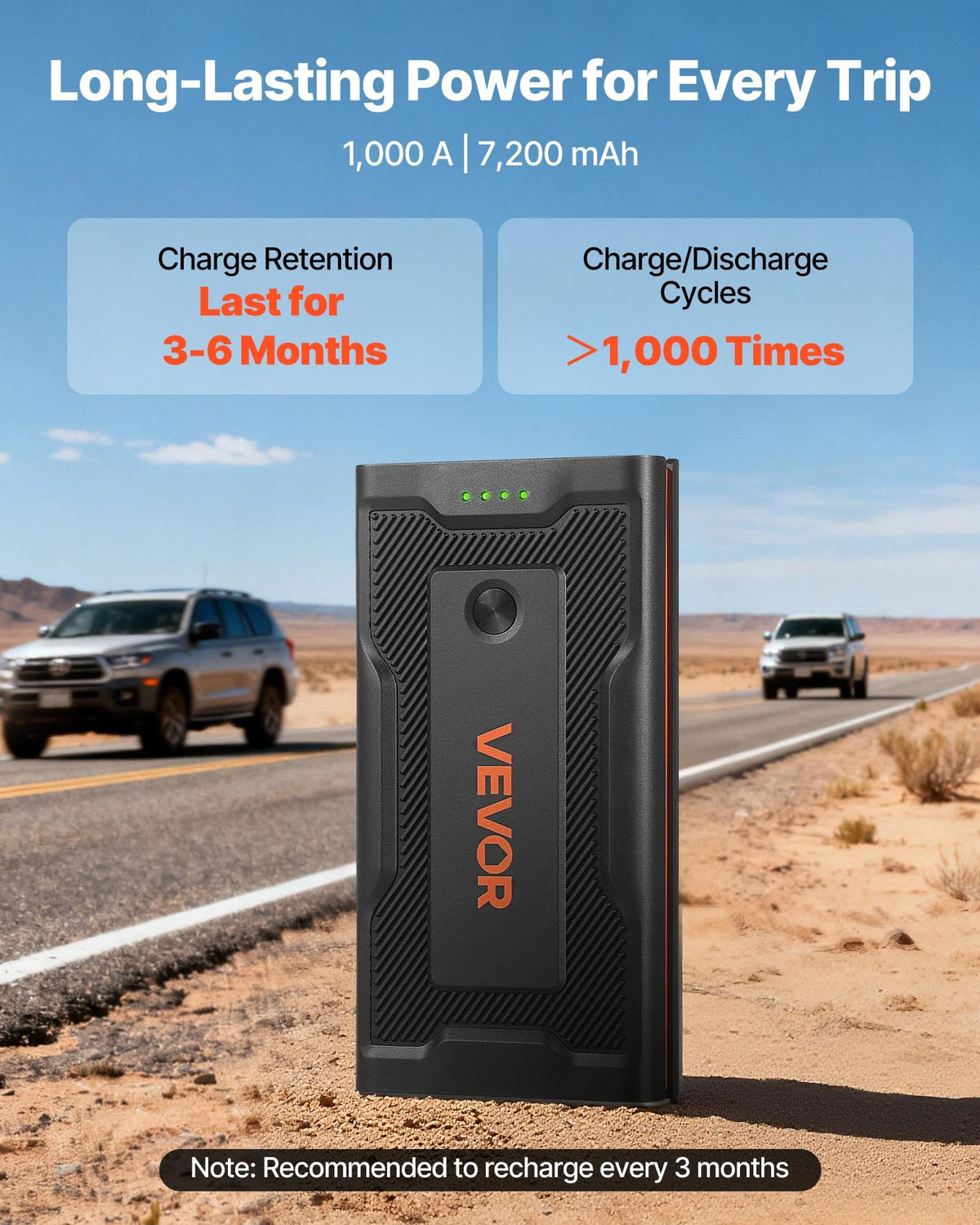 1000A Peak 12V Portable Lithium Jump Starter K6433