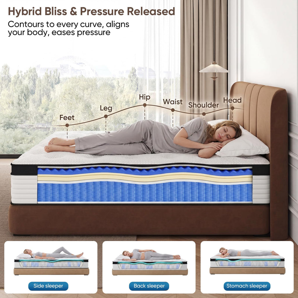 12 Inch Medium Firm Hybrid Memory Foam Mattress I309521