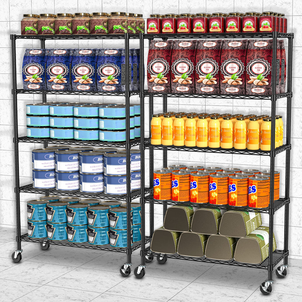 5-Tier Rolling Metal Wire Shelving Unit N6235