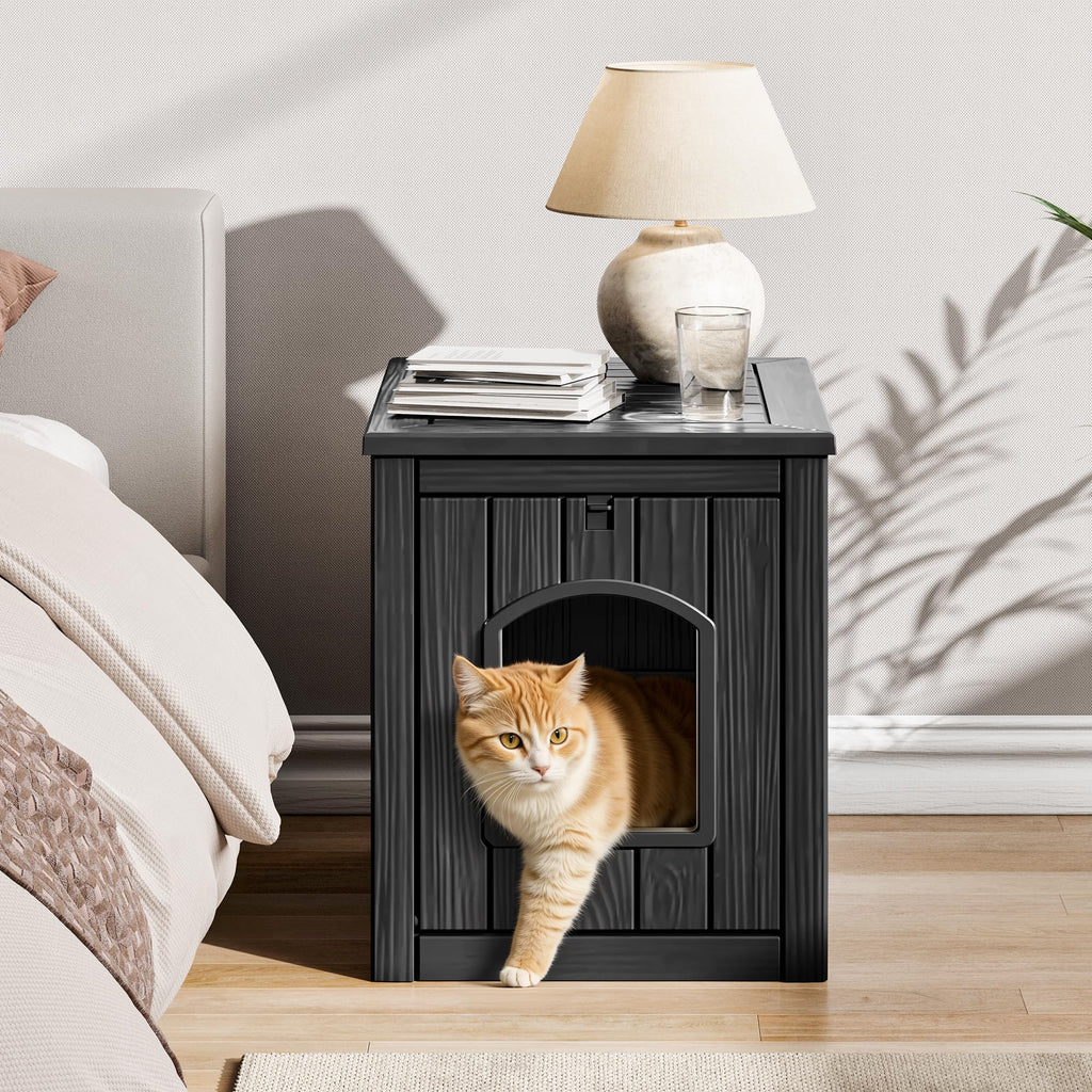 Weatherproof Resin Cat House with Hidden Litter Box M618