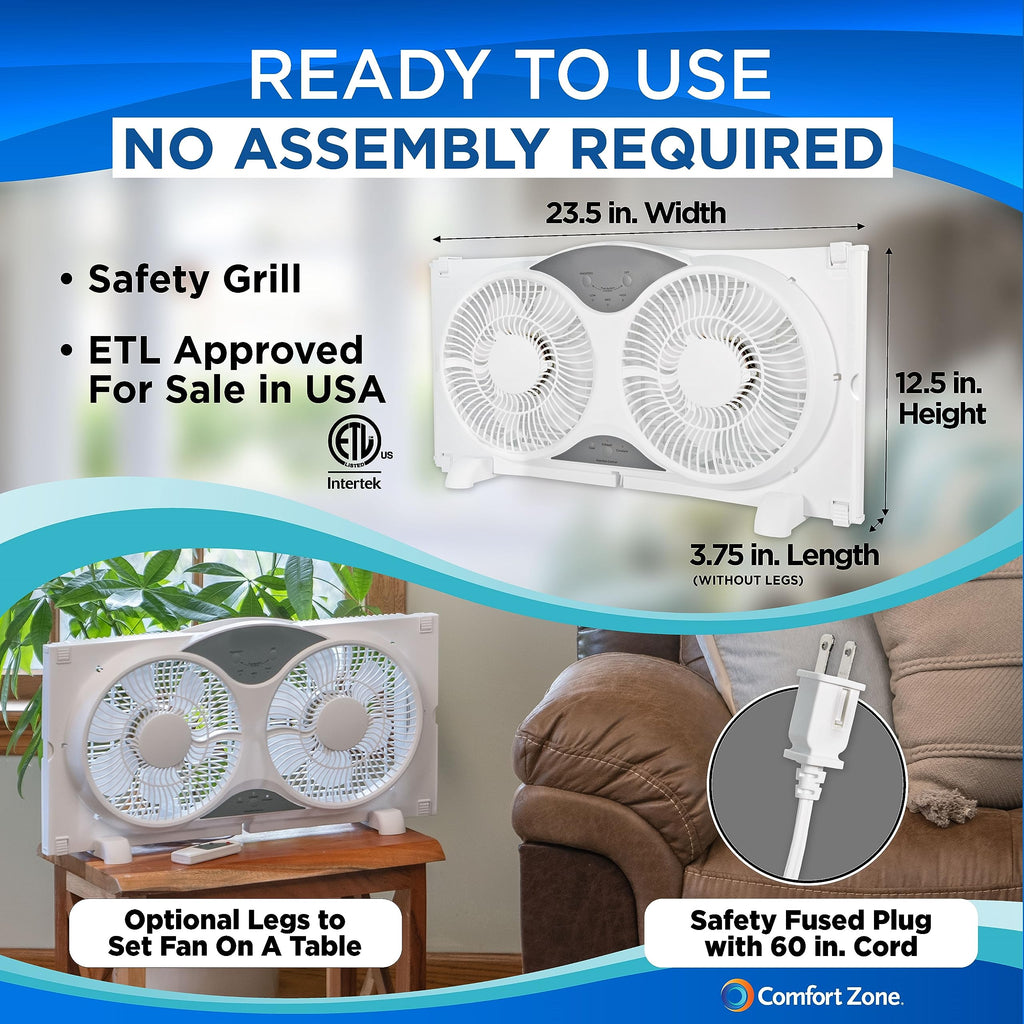 9-Inch Smart WiFi Twin Window Fan with App & Voice Control N735176
