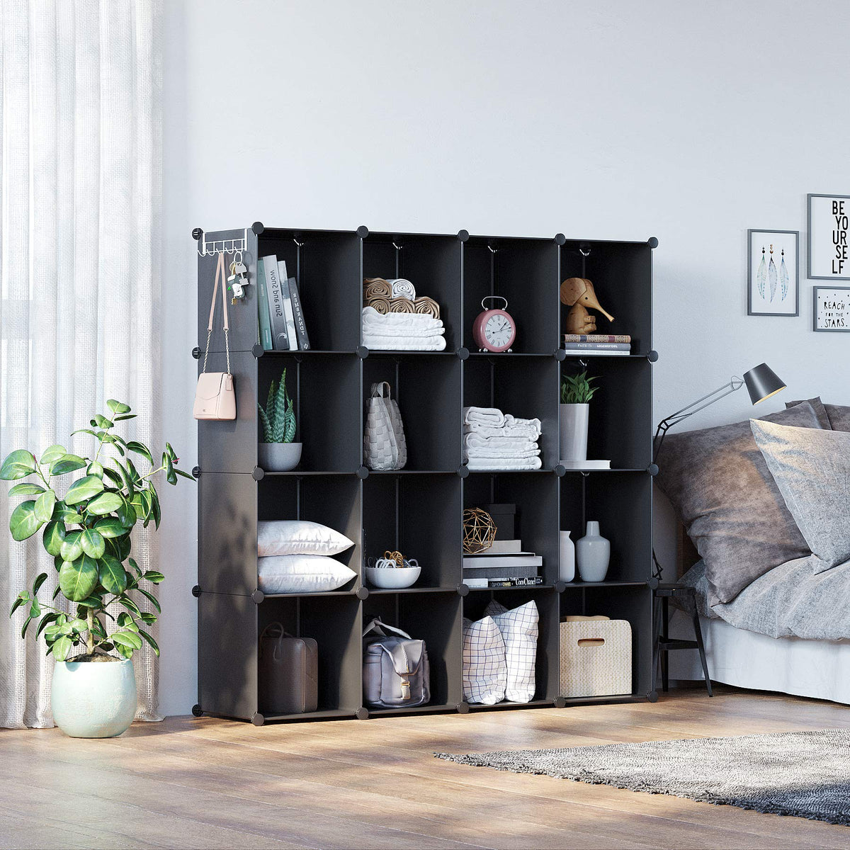 16 Cube Black Storage Organizer X834